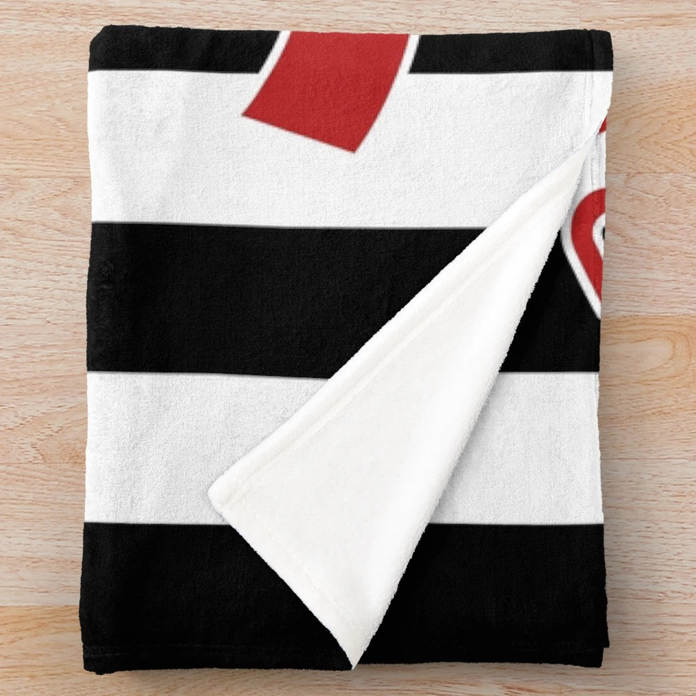 Newcastle United inspired plush blanket featuring midfielder Bruno Guimarães