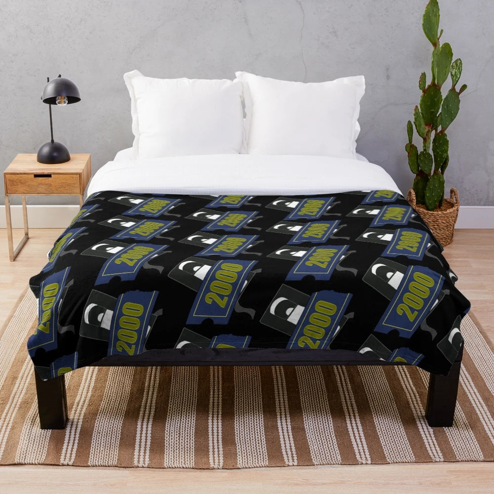 Soft and cozy 2000s-themed plush blanket