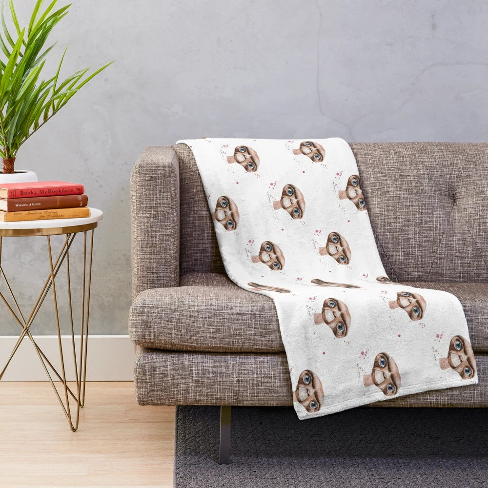 E.T. the Extra-Terrestrial watercolor design plush blanket