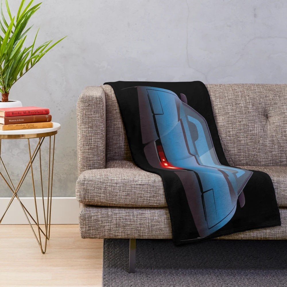 KITT Plush Blanket - Soft Throw Blanket Featuring the Classic 80s TV Show Knight Rider Car