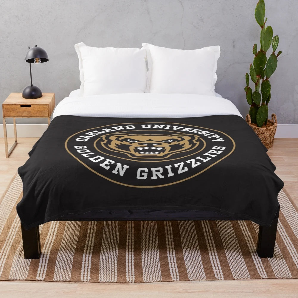 Oakland University Circle Plush Blanket