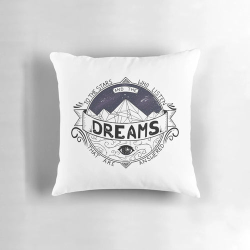 ACOMAF inspired throw pillow featuring Feyre, Rhysand, and the Night Court from the A Court of Thorns and Roses series by Sarah J. Maas