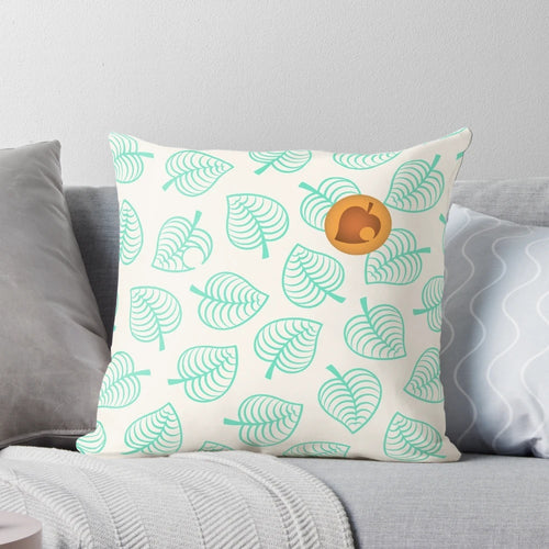 Soft, plush pillow featuring the character Tom Nook from the Animal Crossing: New Horizons video game.