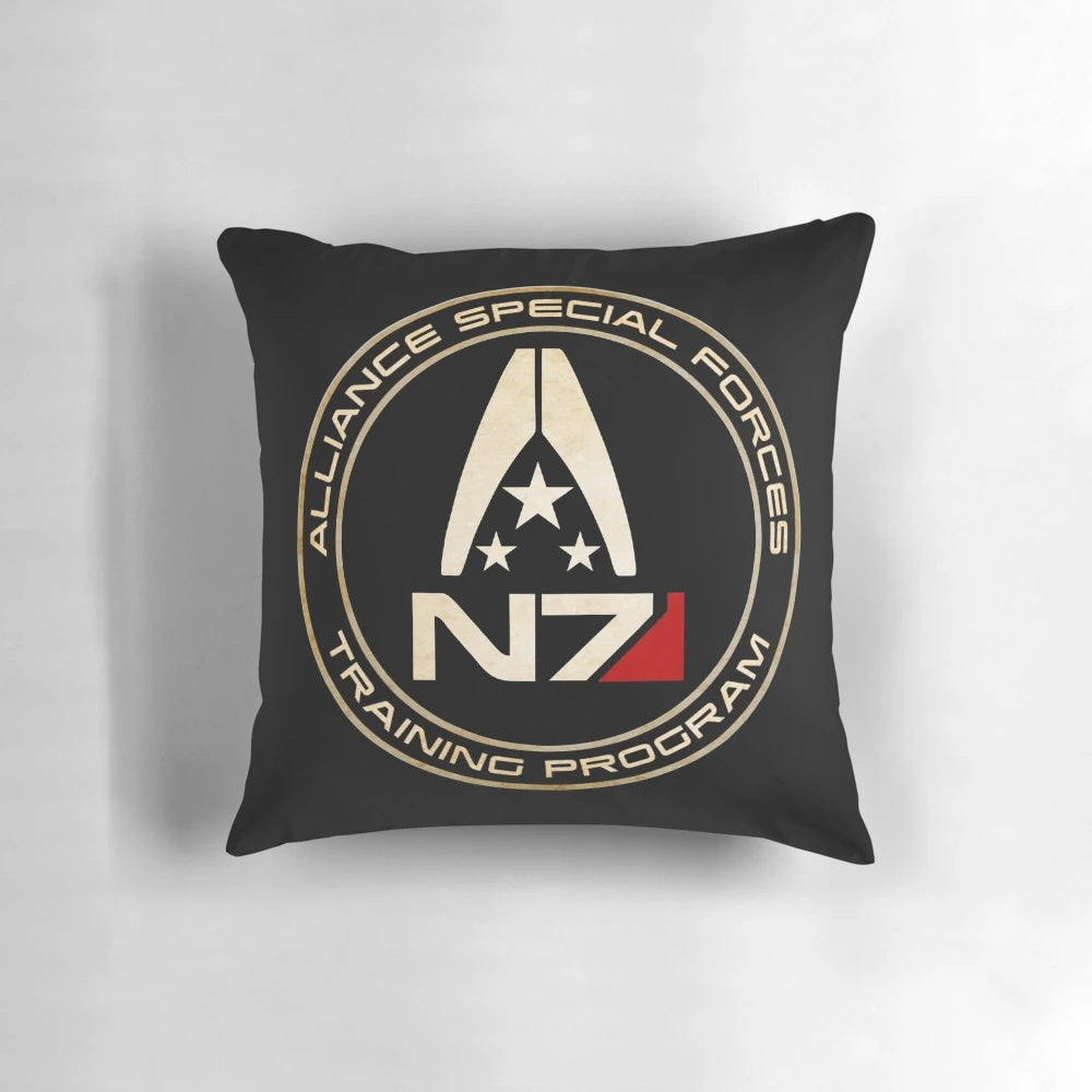Mass Effect N7 Vintage Pillow featuring Commander Shepard