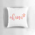 Ohana Hawaii Plumeria Watercolor Floral Pillow