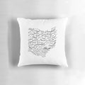 Ohio map made with city names on a comfortable throw pillow
