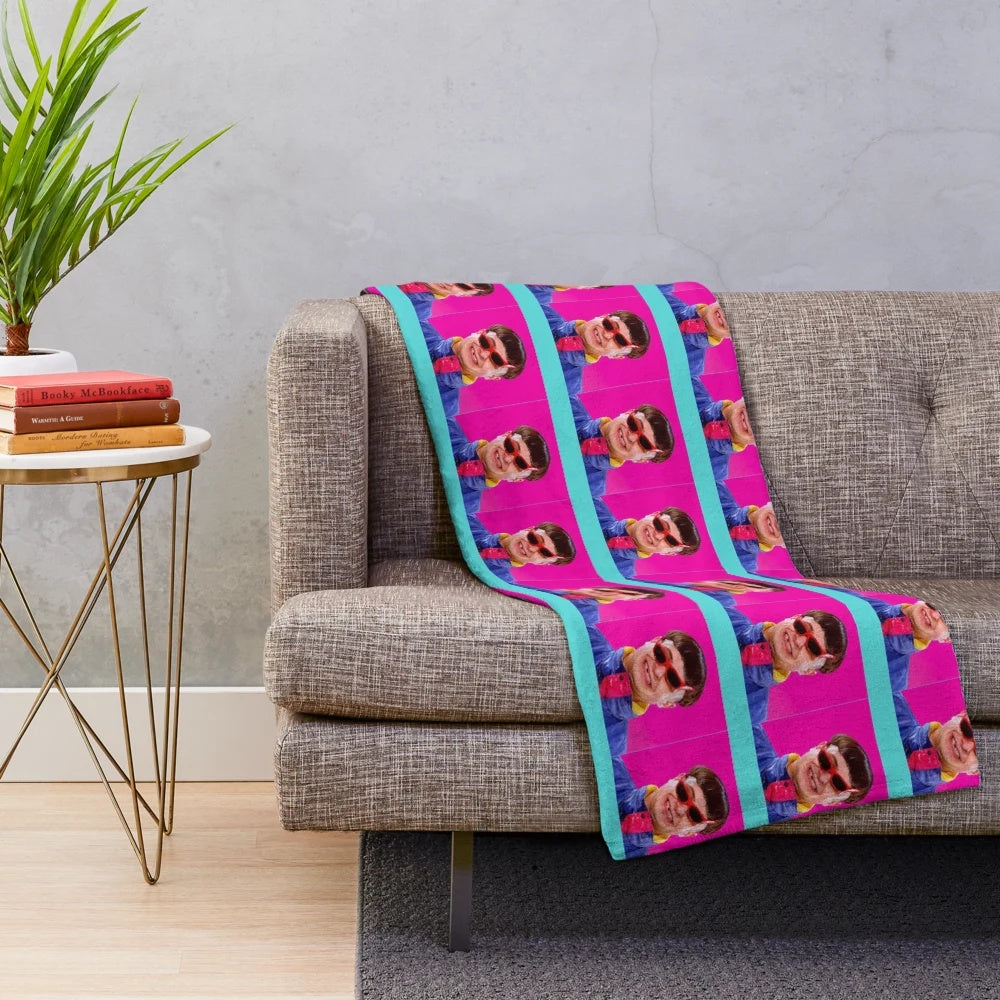 Oliver Tree inspired plush blanket featuring the artist's unique aesthetic and imagery