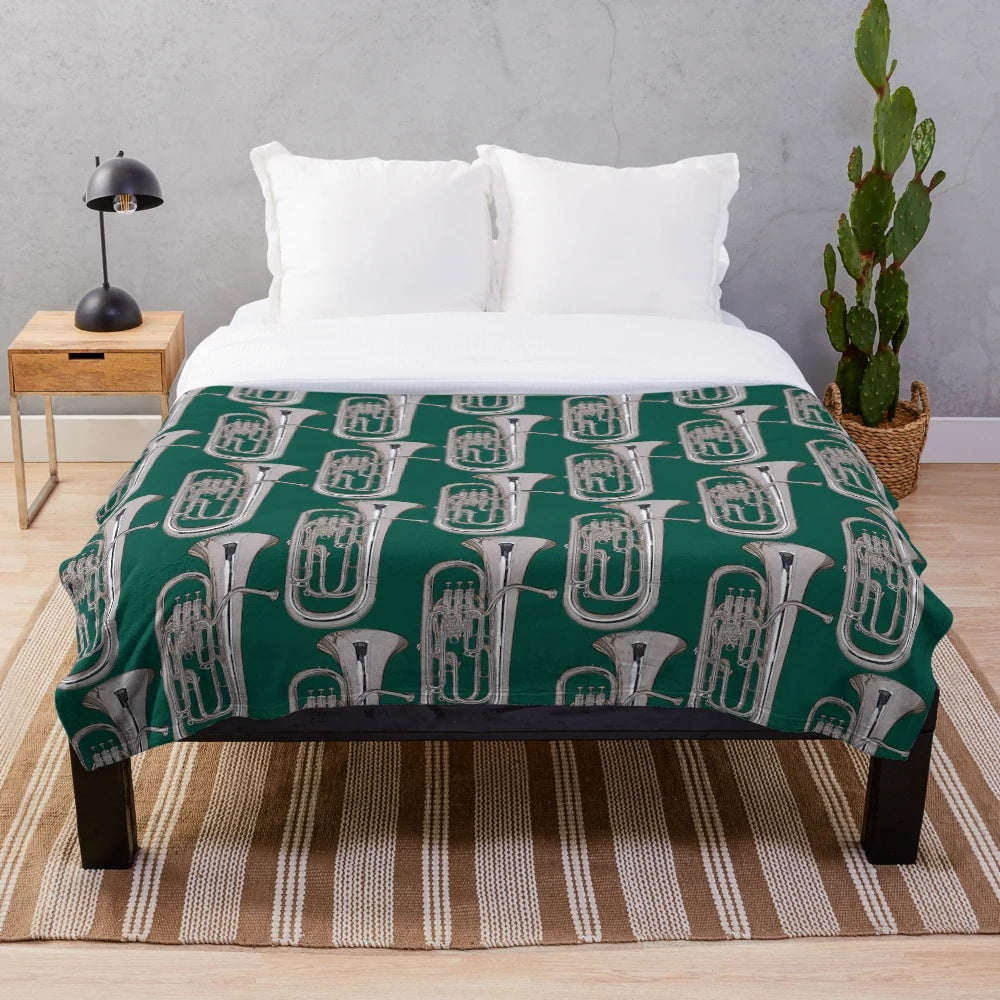 Soft silver euphonium plush blanket
