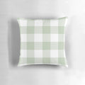 Sage green and white buffalo plaid pattern all over large, oversized pillow