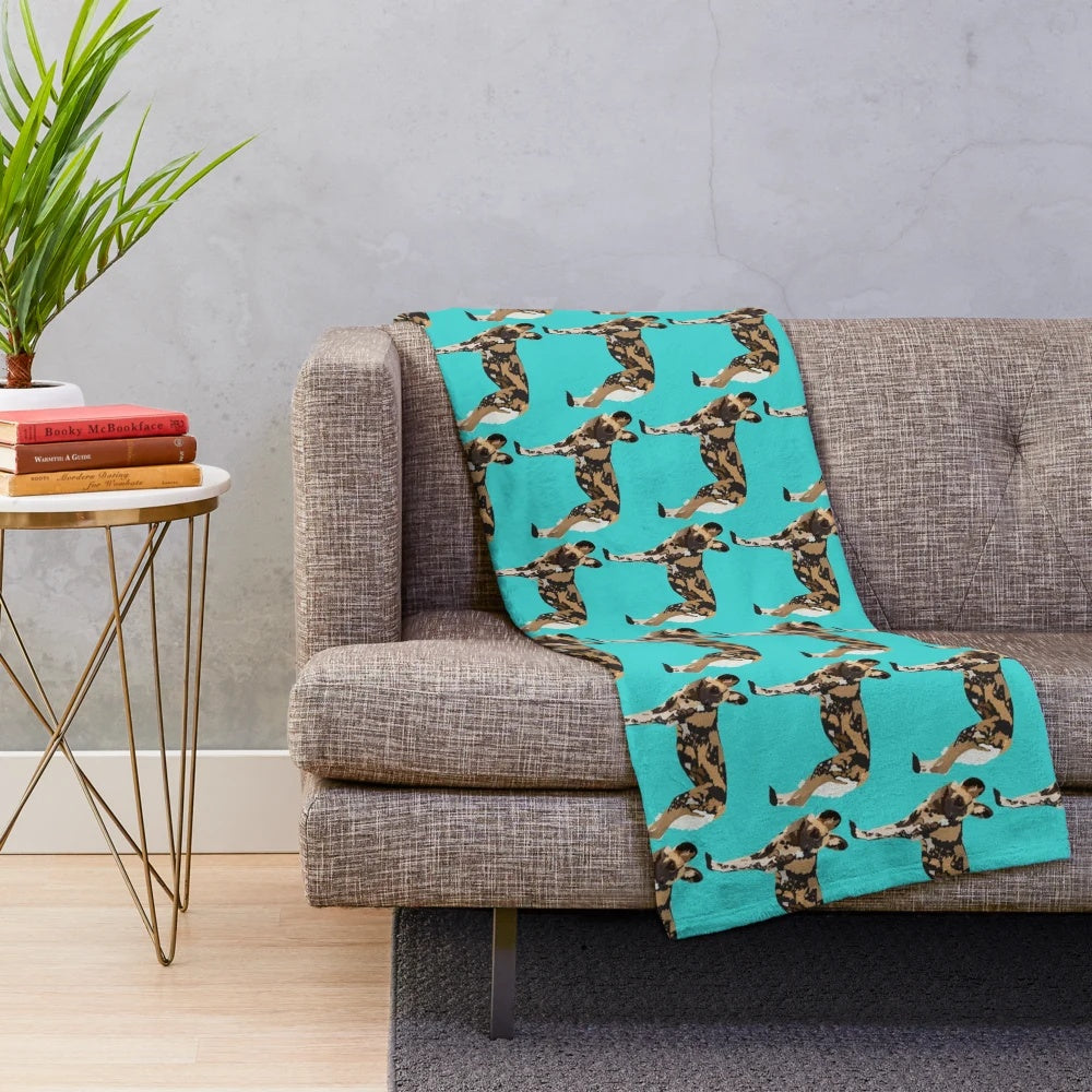 Painted Dog Plush Blanket