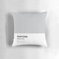 A simple and stylish Pantone gray pillow with a minimalist design, perfect for adding a touch of modern elegance to any office or home decor.