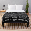 Black Dagger Brotherhood-inspired plush blanket with word cloud design