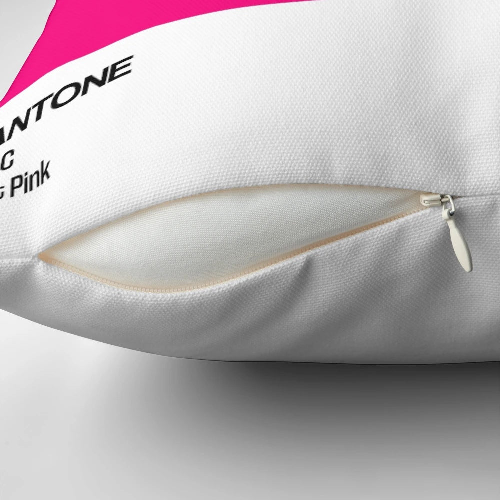 Light pink decorative pillow with modern minimalist design