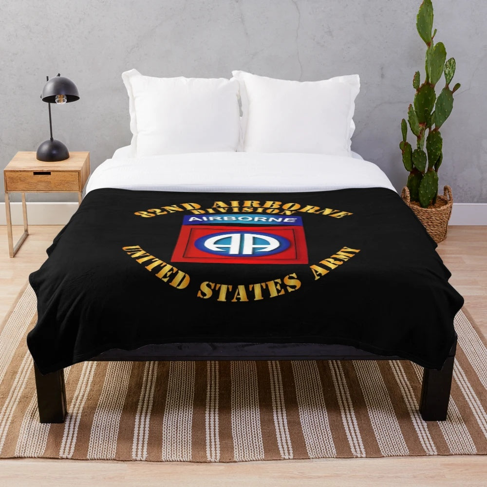 82nd Airborne Division military plush blanket