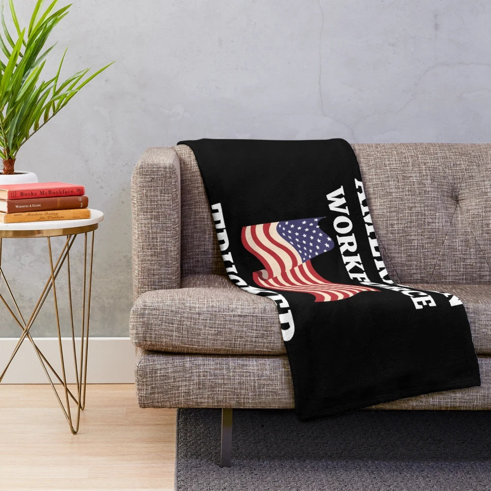 Patriotic American Workforce Plush Blanket