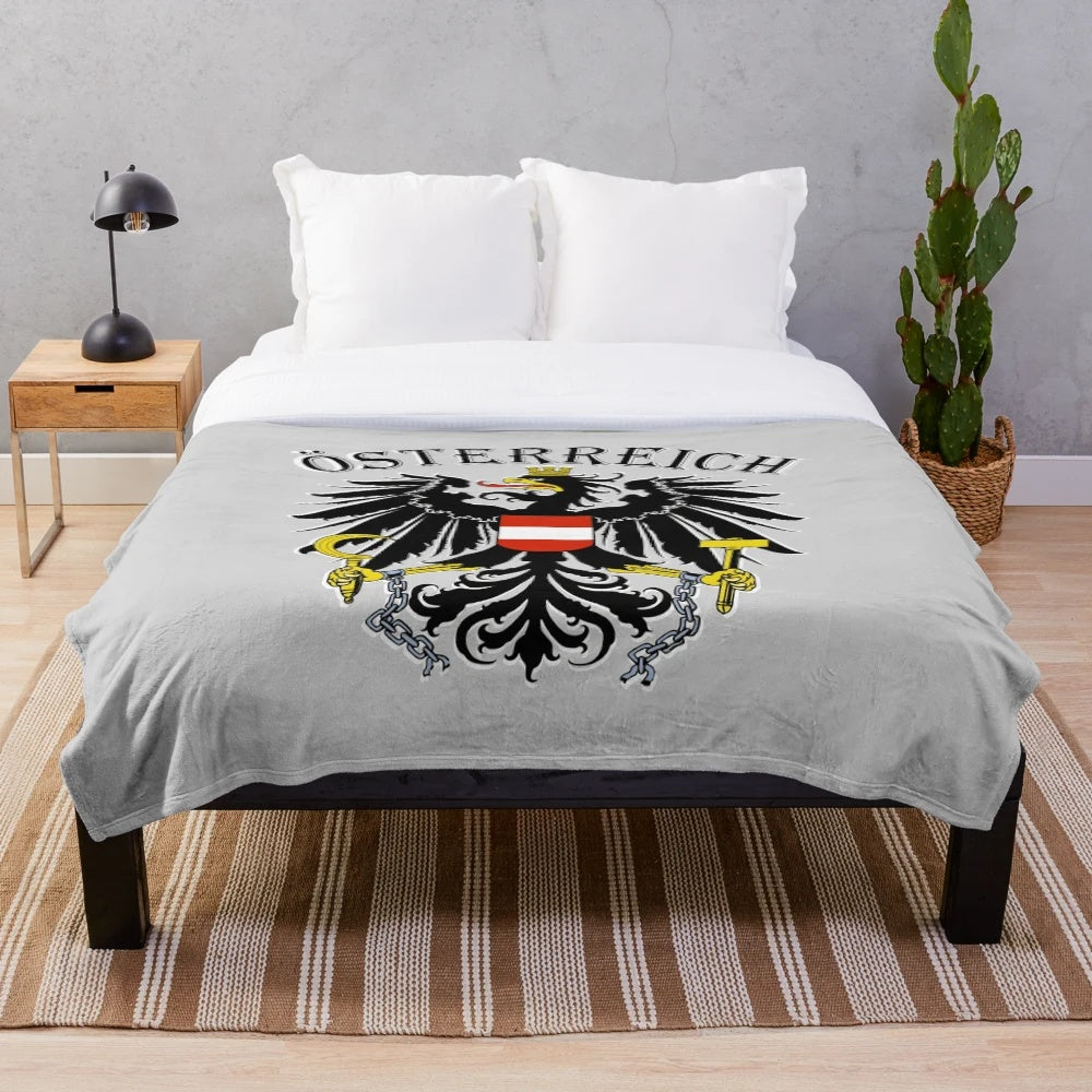 Austria Österreich coat of arms eagle patriotic plush blanket