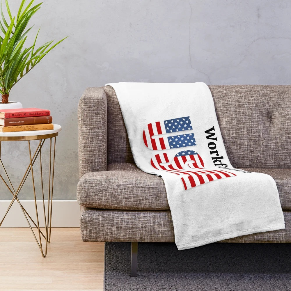 Patriotic Gunsmith Plush Blanket with American Flag Design