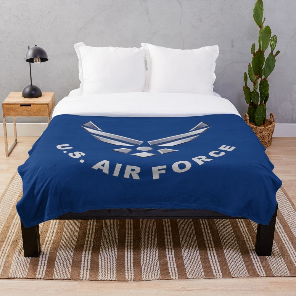 Plush blanket with the United States Air Force symbol