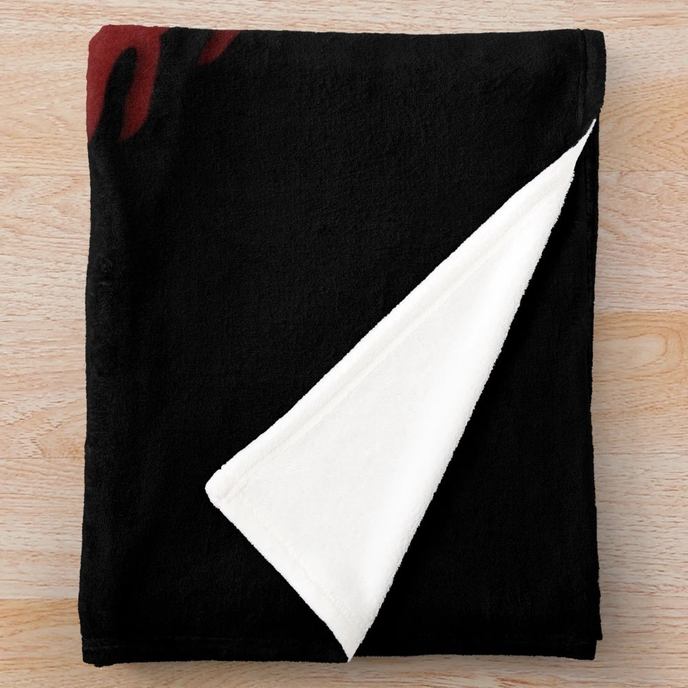 Ripped Albanian flag plush blanket with eagle and national colors