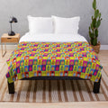 Pineapple pop art graphic illustration plush blanket