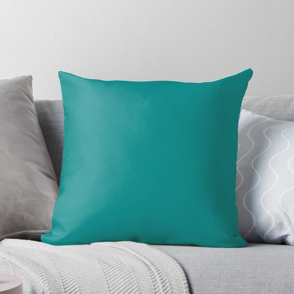 Plain teal pillow with over 100 turquoise, aqua, and cyan shades available on OzCushions