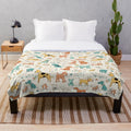 Soft and cozy plush blanket with a fun, whimsical dog pattern