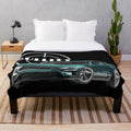 Soft plush blanket with Ford Mustang GT and Bullitt movie car design