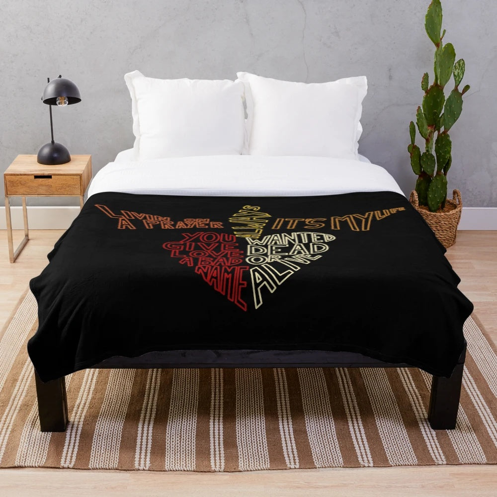 Plush Bon Jovi songs blanket