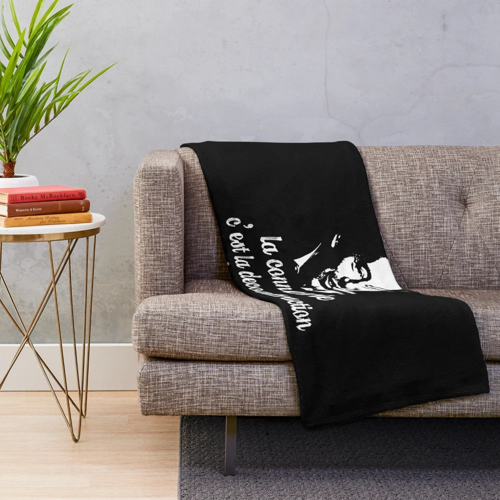 Cozy plush blanket with Serge Gainsbourg quote design