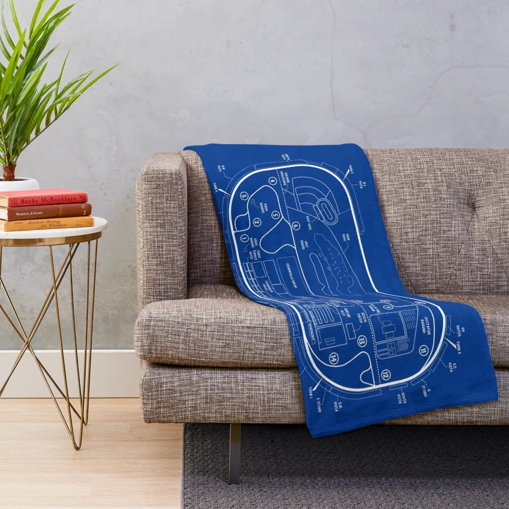 Plush blanket with Indianapolis Motor Speedway (White Stencil-No Background) design