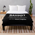 Plush blanket with bass player and guitarist design
