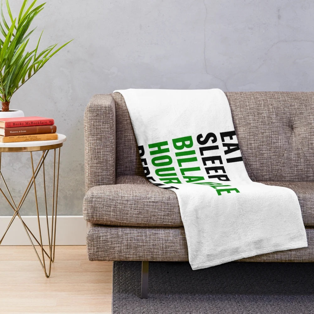 Plush blanket with "Eat Sleep Billable Hour Repeat" design, perfect for lawyers and paralegals