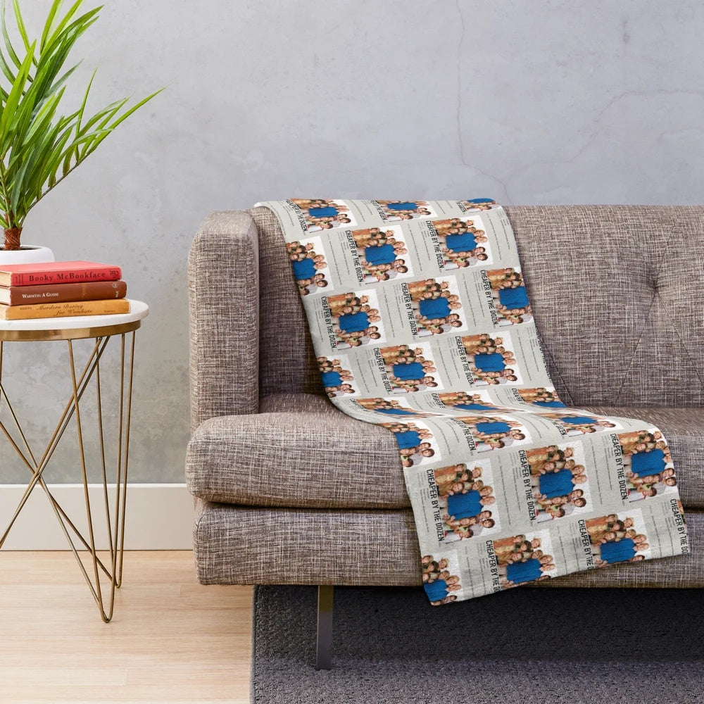 Plush blanket featuring the iconic movie poster for "Cheaper by the Dozen