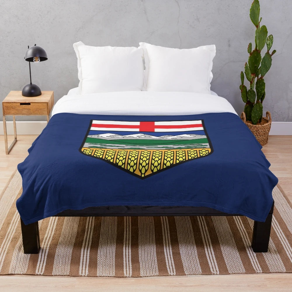 Plush Blanket featuring the Alberta provincial flag design