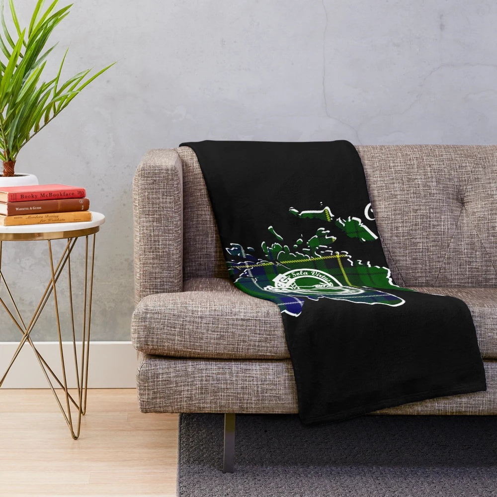 Henderson Clan Scotland Map and Crest Plush Blanket
