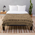 Soft cozy plush blanket featuring a Samoan tapa cloth inspired pattern