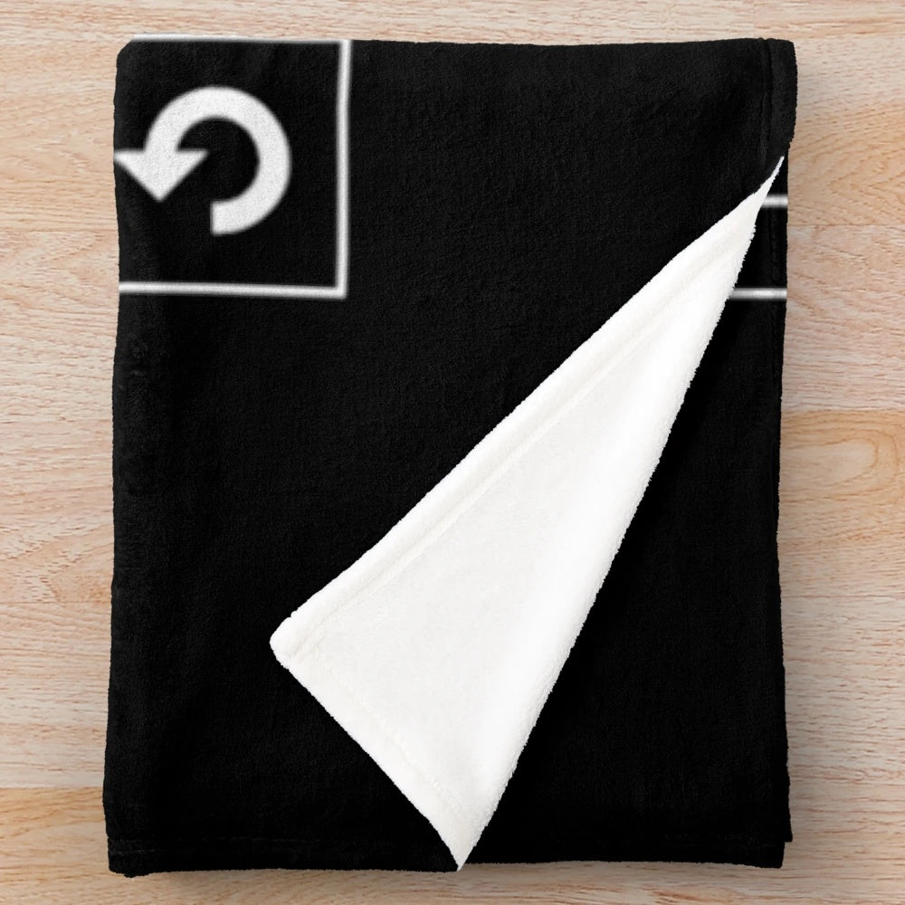 Geometry Dash inspired plush blanket with "Eat Sleep Repeat" design