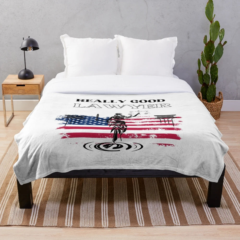 Soft and plush lawyer-themed blanket