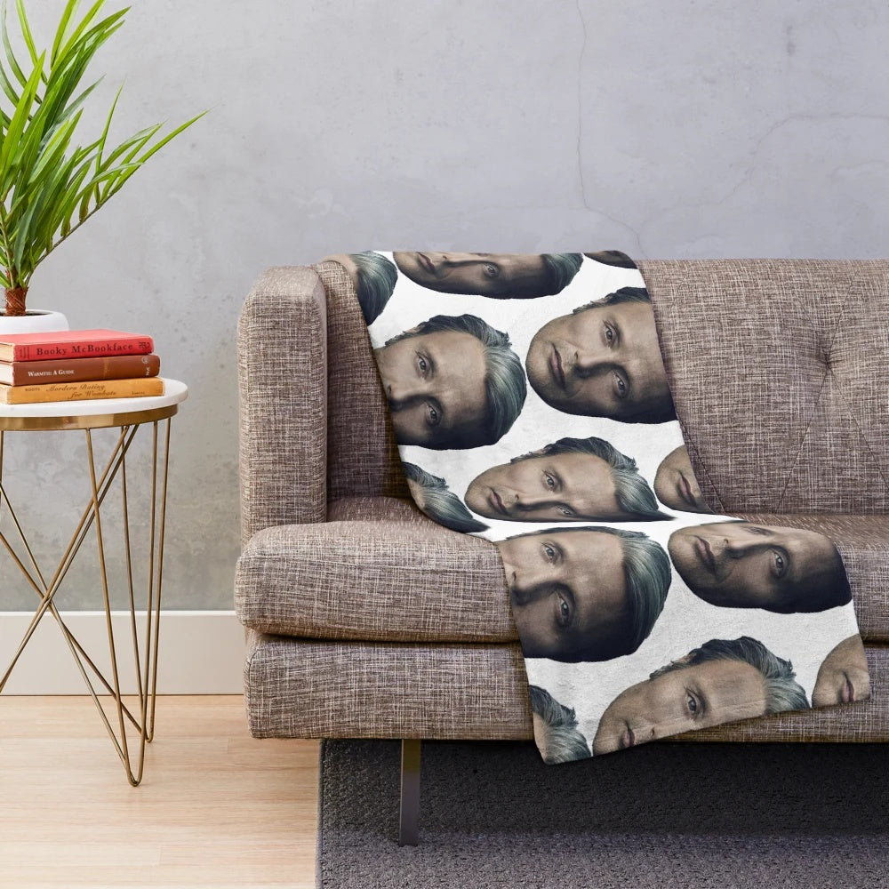 Mads Mikkelsen inspired plush blanket
