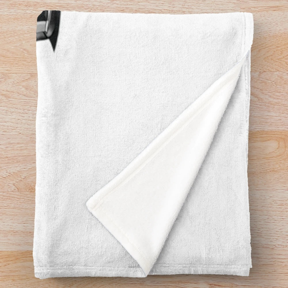 Premium white plush blanket featuring a luxury German sports car design