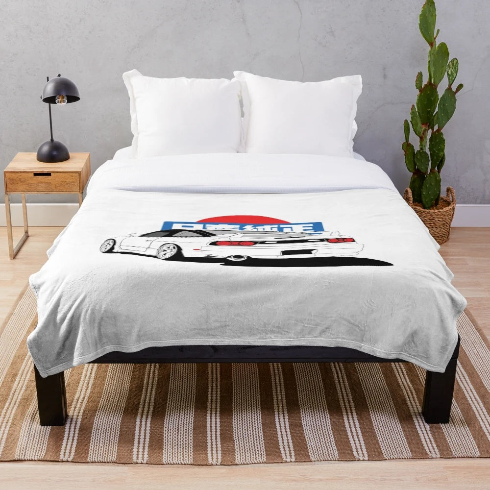 Cozy plush blanket featuring the iconic S13 Nissan Silvia car design