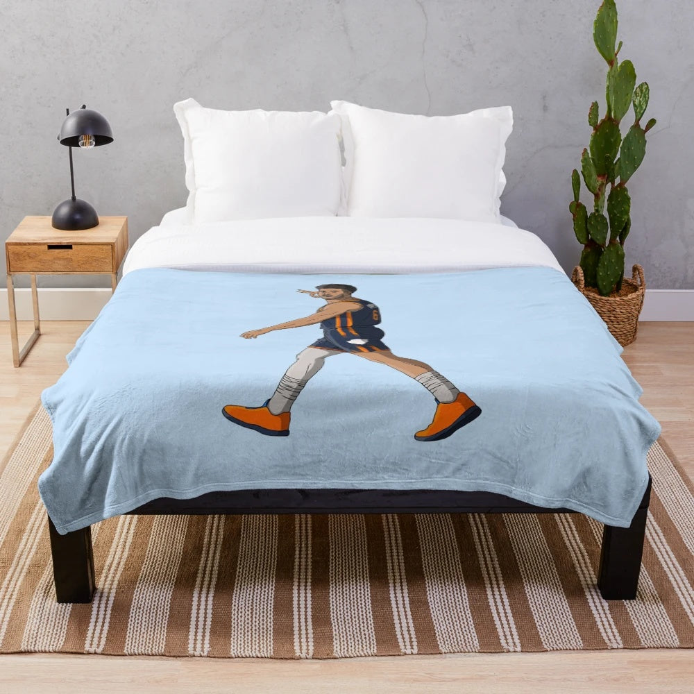 Quentin Grimes inspired New York Knicks basketball plush blanket