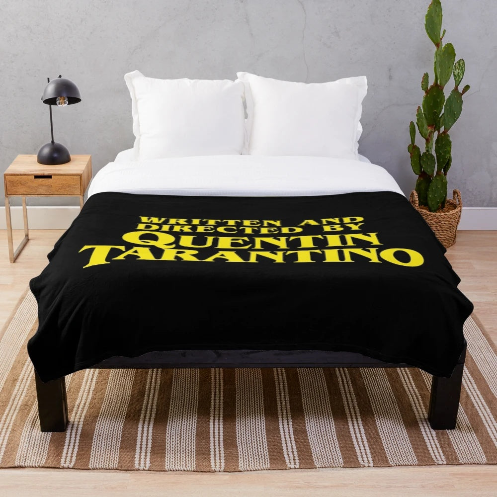 Quentin Tarantino inspired plush blanket with custom text