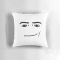 Quirky meme and Roblox-inspired face pillow