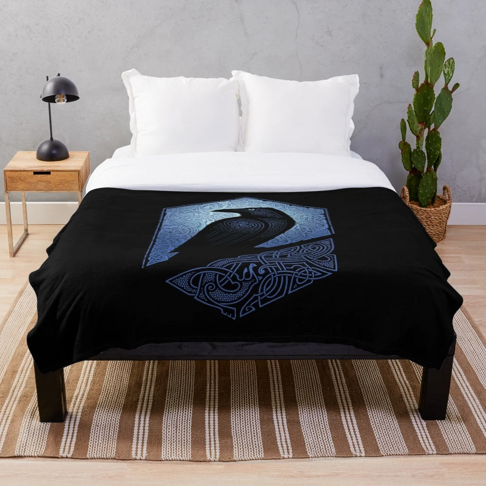 Raidho inspired plush blanket with guardian design