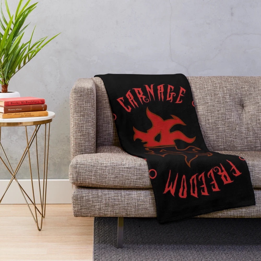 Rakdos-inspired plush blanket featuring the Rakdos guild symbol from Magic: The Gathering