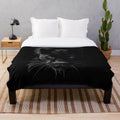 Realistic black panther plush blanket with detailed fur pattern