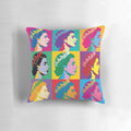 Vibrant pop art design featuring a portrait of Queen Elizabeth II