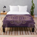 Reiki symbol pastel and gold plush blanket