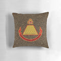 Pillow featuring a retro 80s movie inspired design with a pyramid graphic and the text "Desperately Seeking Susan"